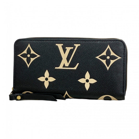 Louis Vuitton Zippy, Black, Leather, wallet