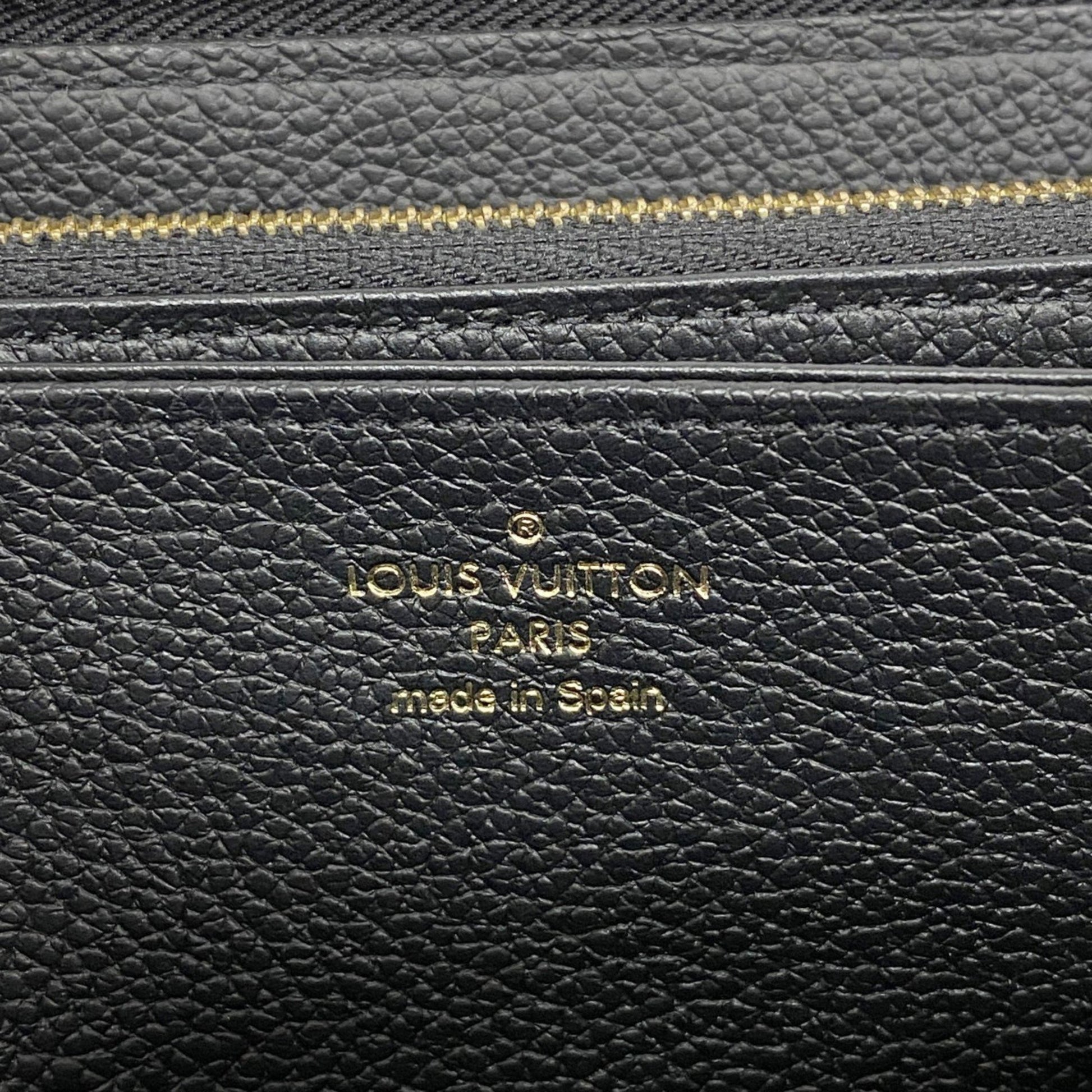 Louis Vuitton Zippy, Black, Leather, wallet