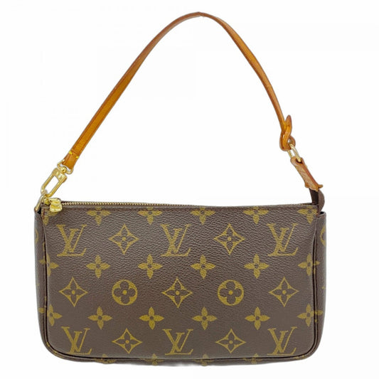 Louis Vuitton Pochette Accessoire, Brown, Canvas, clutch