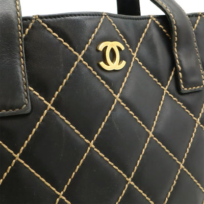 Chanel Wild stitch, Black, Leather, tote