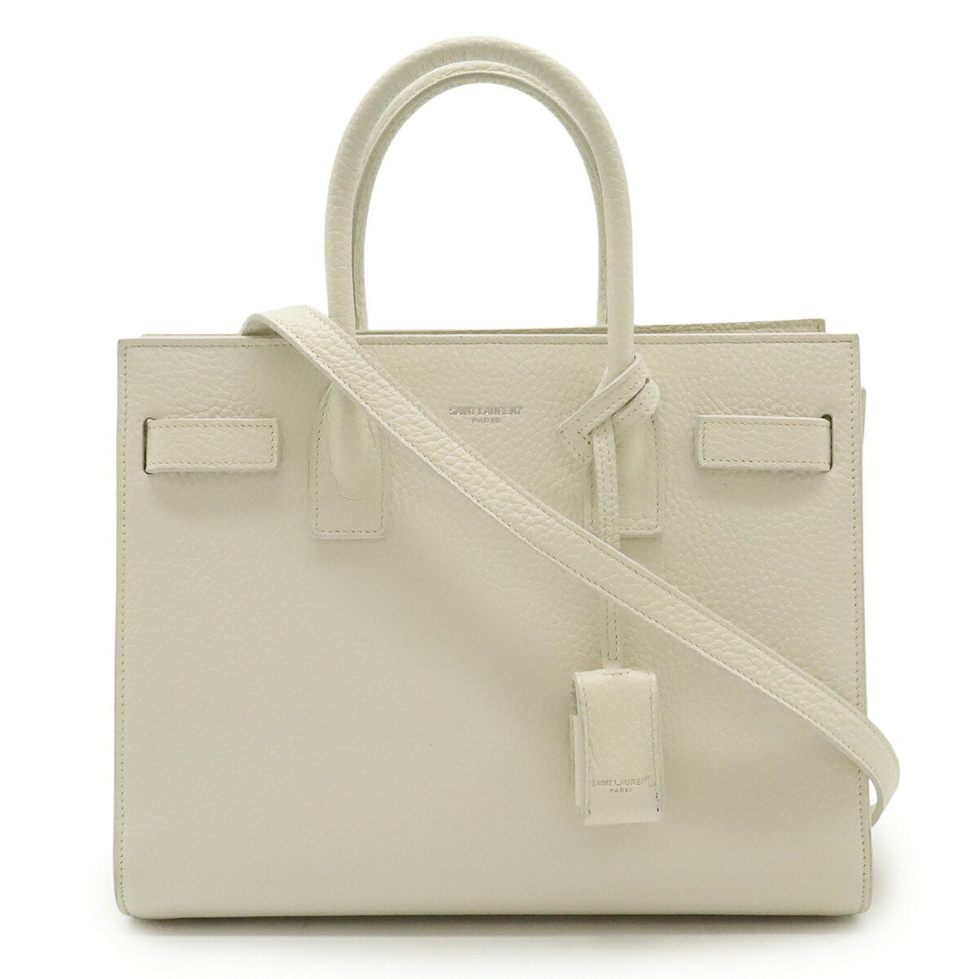 Saint Laurent Sac de jour, White, Leather, handbag