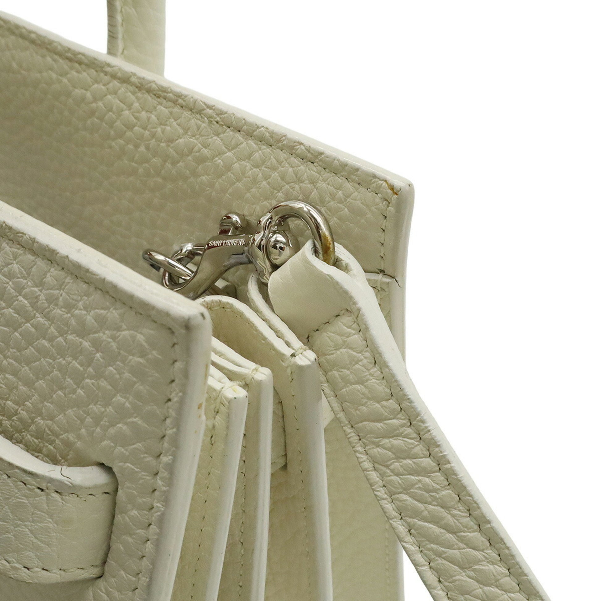 Saint Laurent Sac de jour, White, Leather, handbag