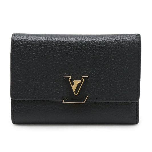 Louis Vuitton Capucines, Black, Leather, wallet