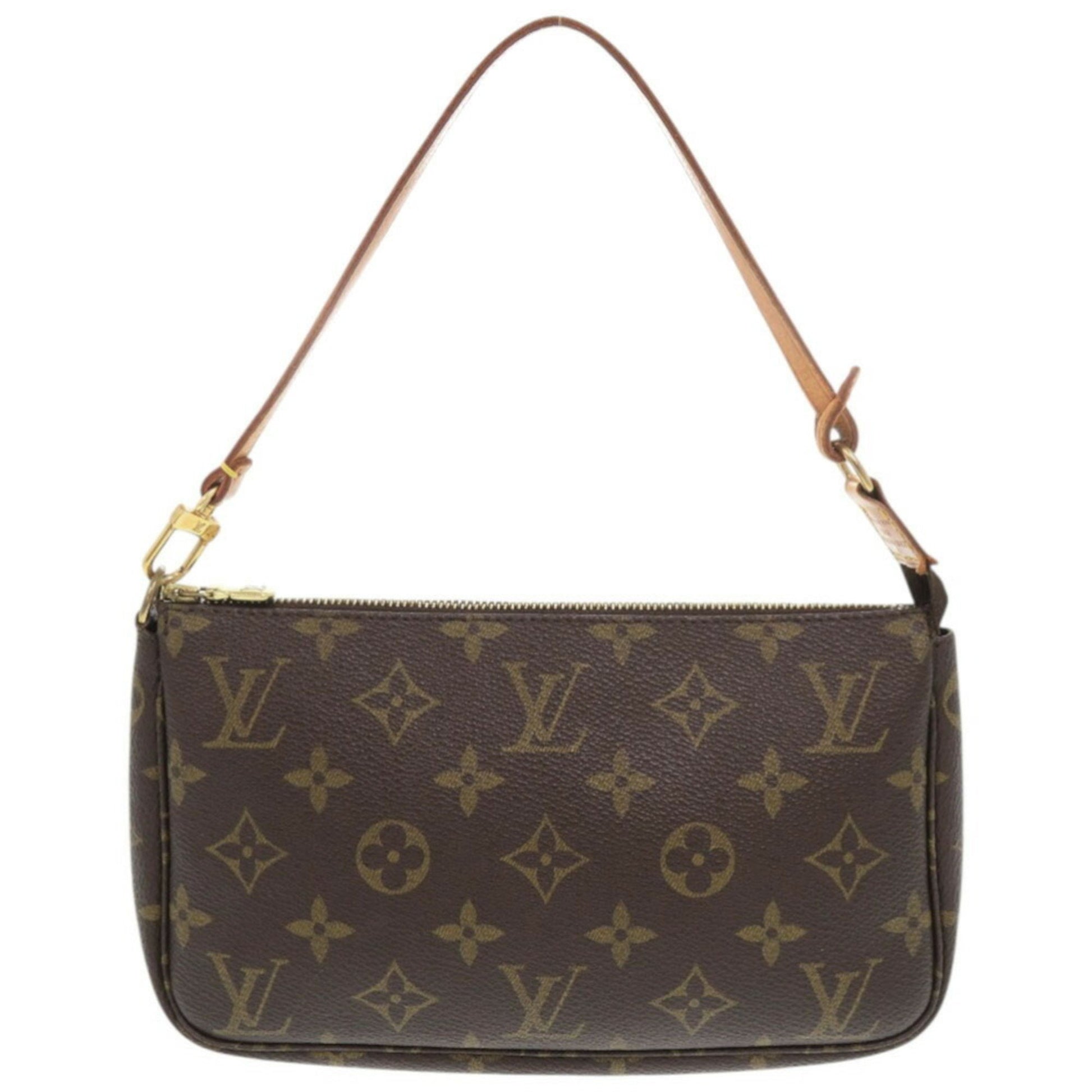 Louis Vuitton Pochette Accessoire, Brown, Canvas, clutch