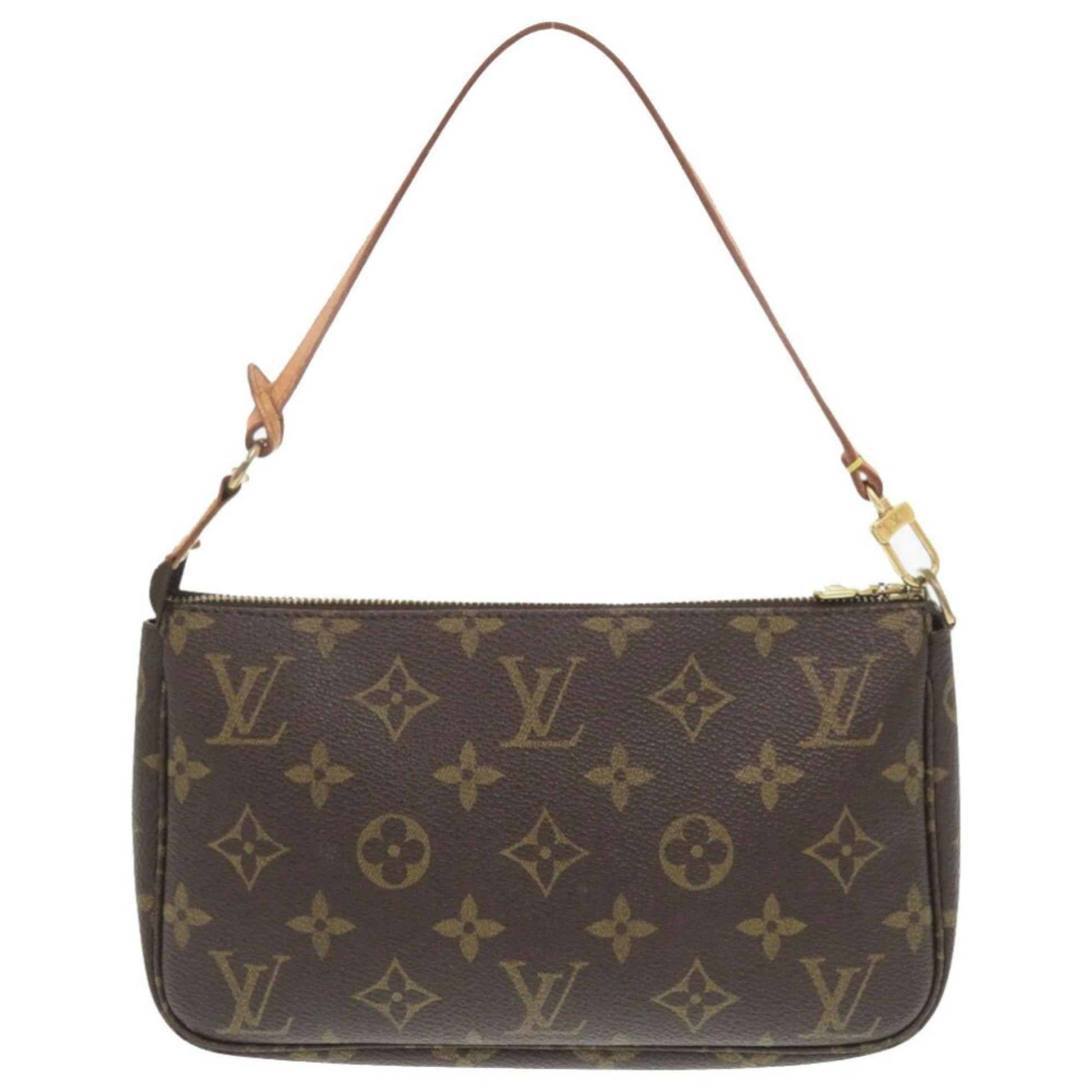 Louis Vuitton Pochette Accessoire, Brown, Canvas, clutch