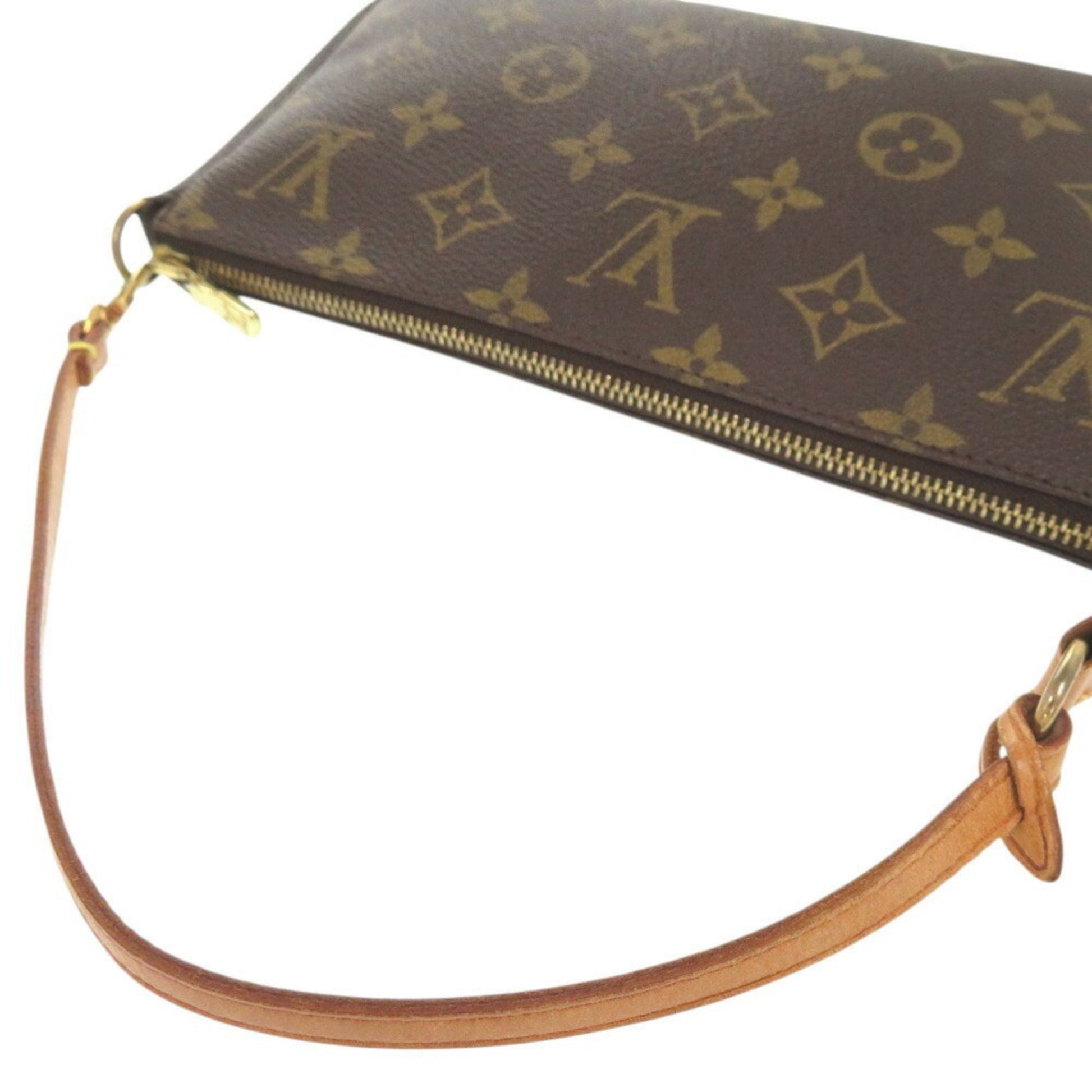 Louis Vuitton Pochette Accessoire, Brown, Canvas, clutch