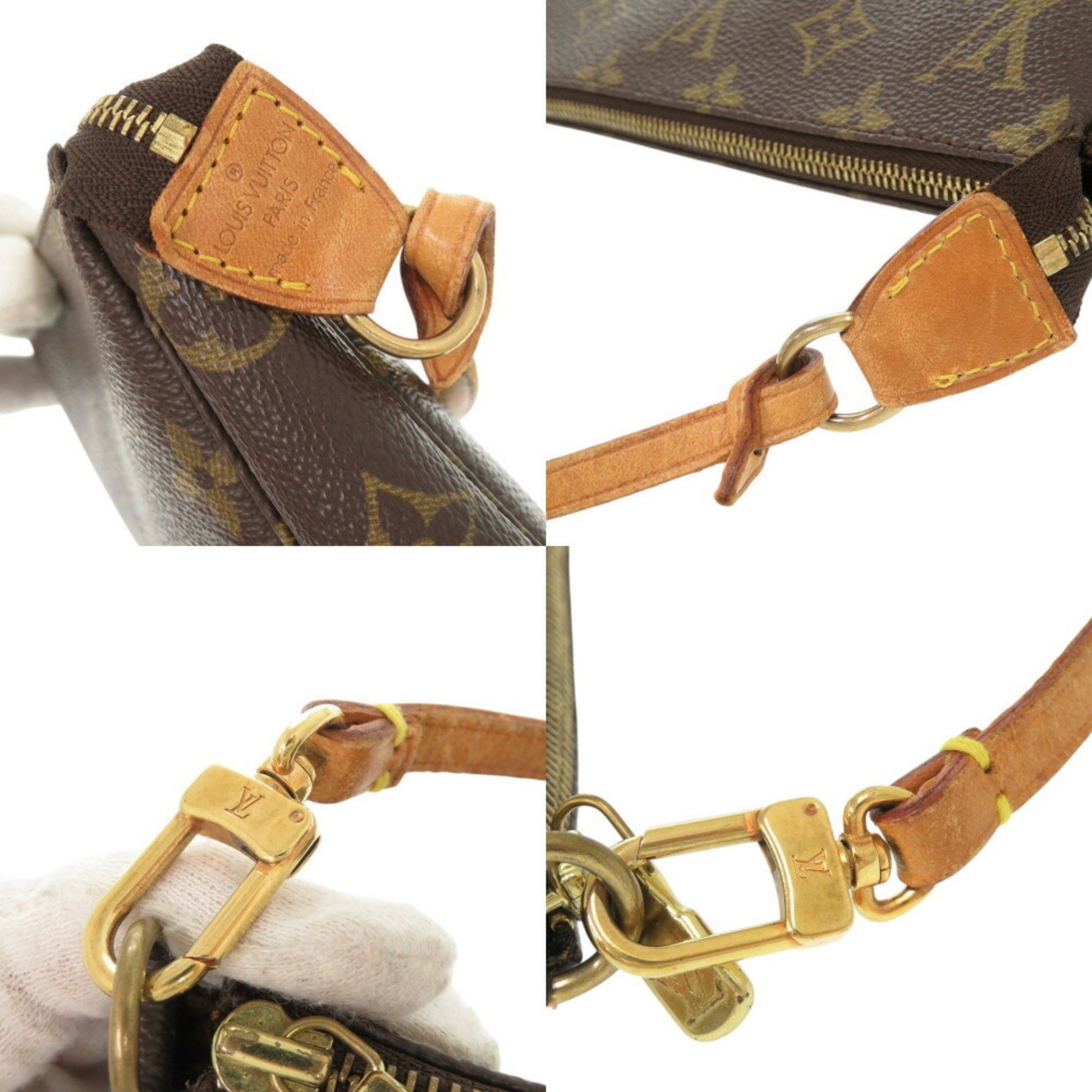 Louis Vuitton Pochette Accessoire, Brown, Canvas, clutch