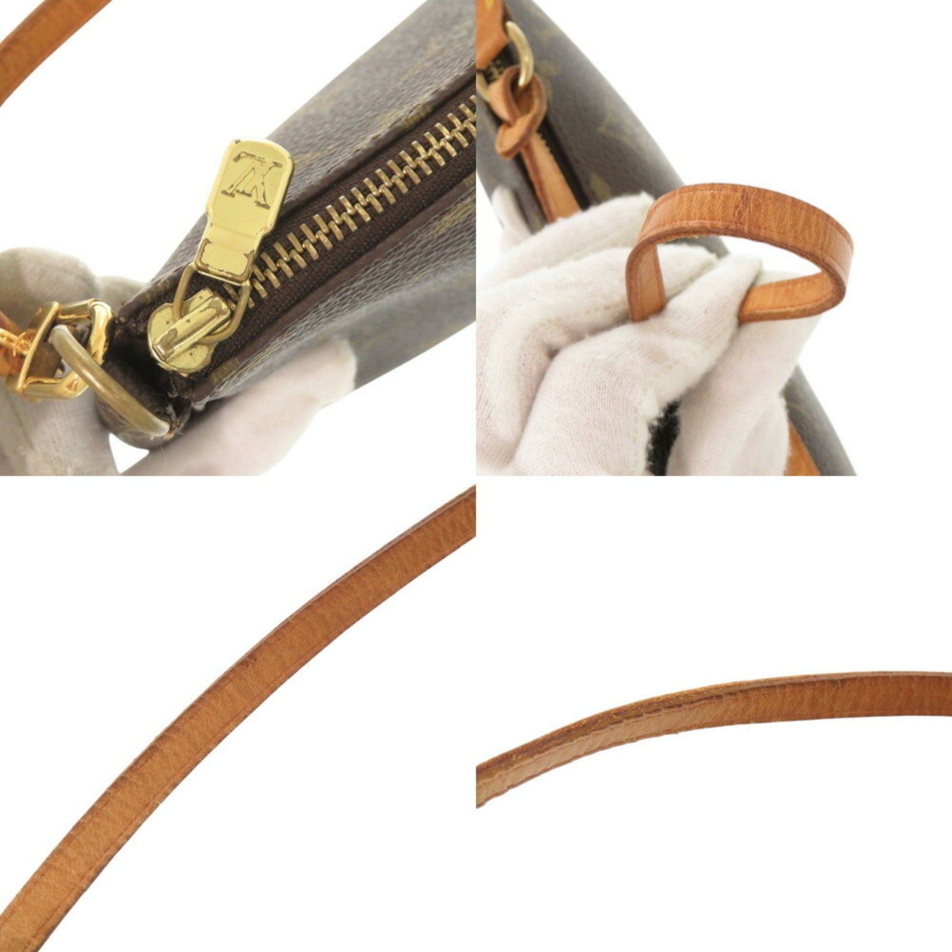 Louis Vuitton Pochette Accessoire, Brown, Canvas, clutch