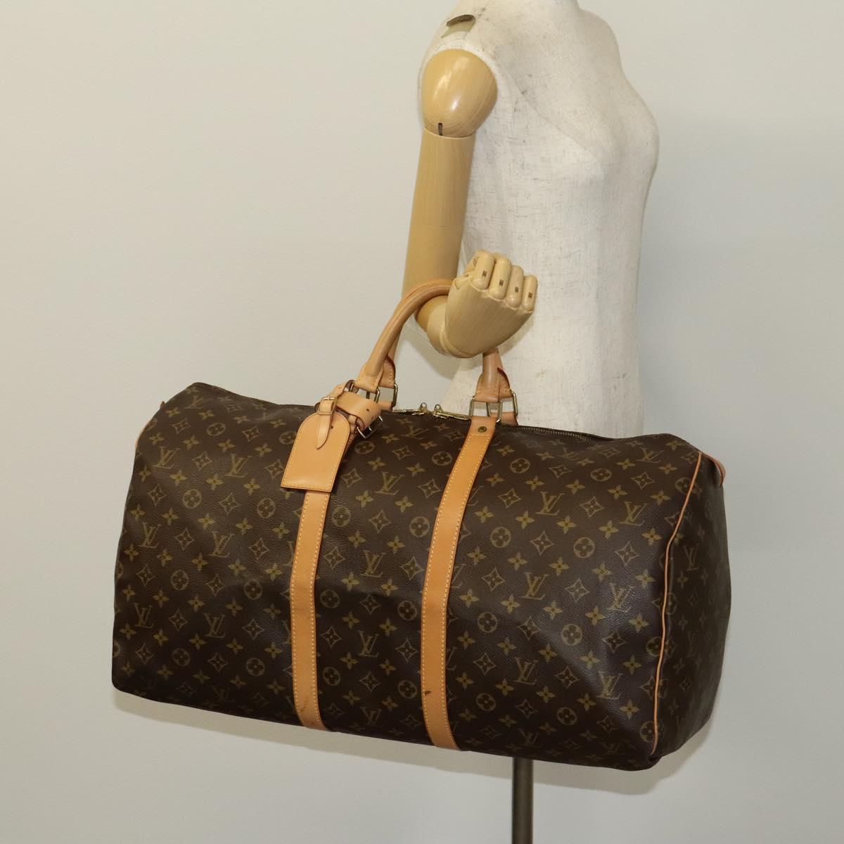 Louis Vuitton Keepall Bag Monogram Canvas, BROWN, CANVAS, Travel bag