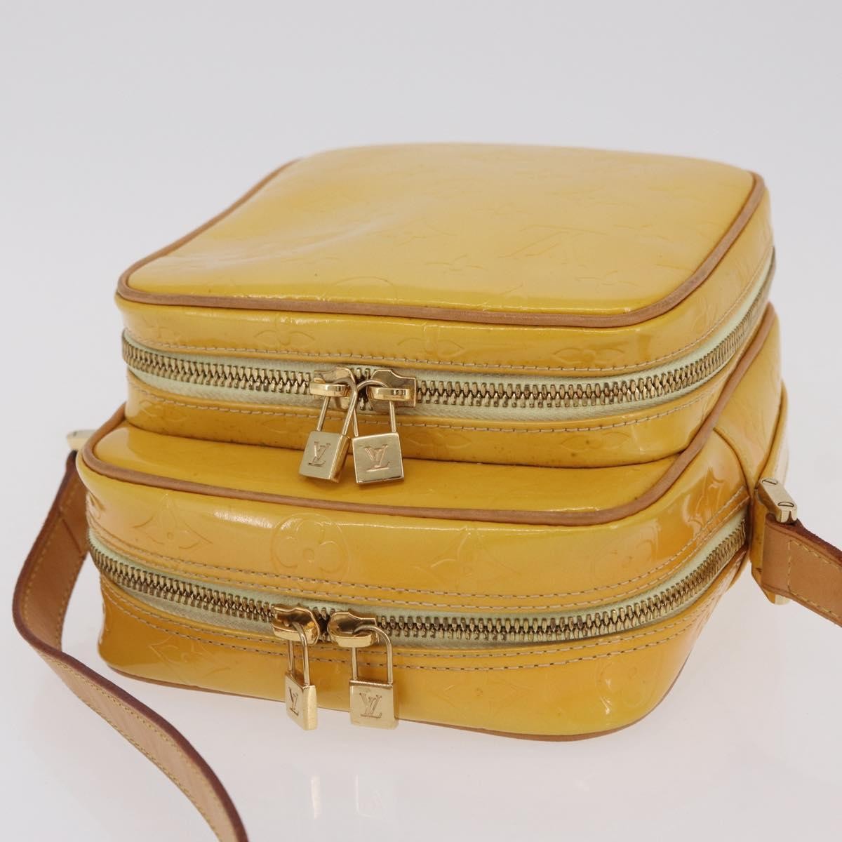 Louis Vuitton Wooster Monogram Vernis, Yellow, Patent Leather, Handbag