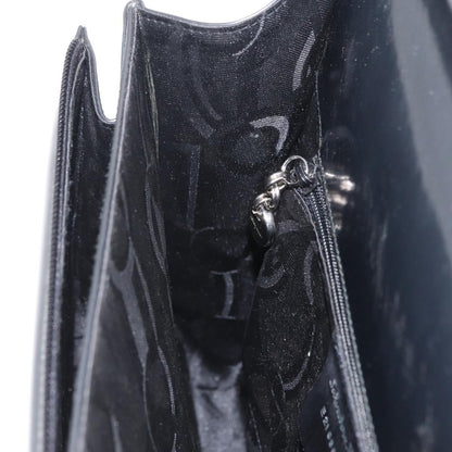 Salvatore Ferragamo Gancini Leather, Gray, Patent Leather, Handbag