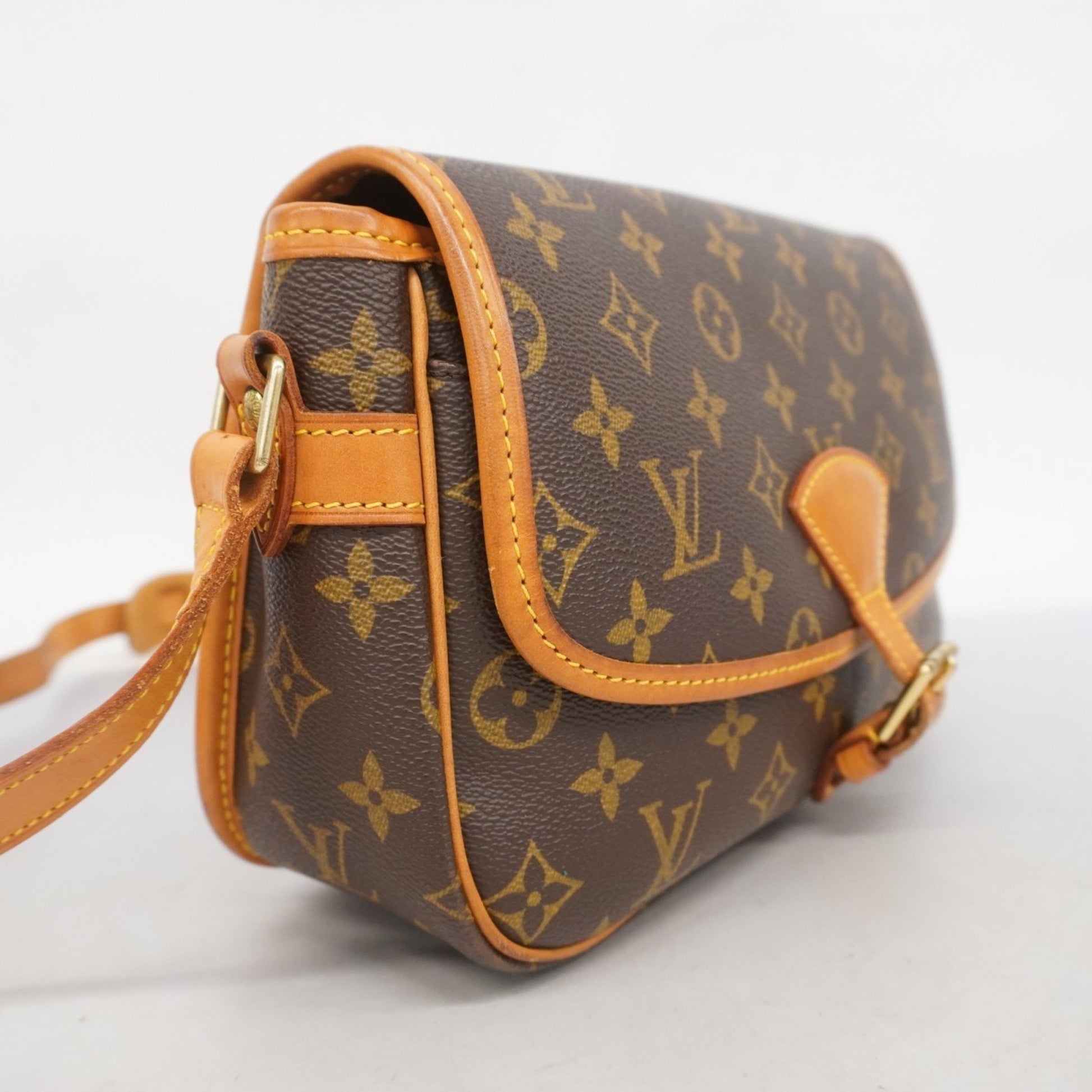 Louis Vuitton Sologne, Brown, Canvas, shoulder