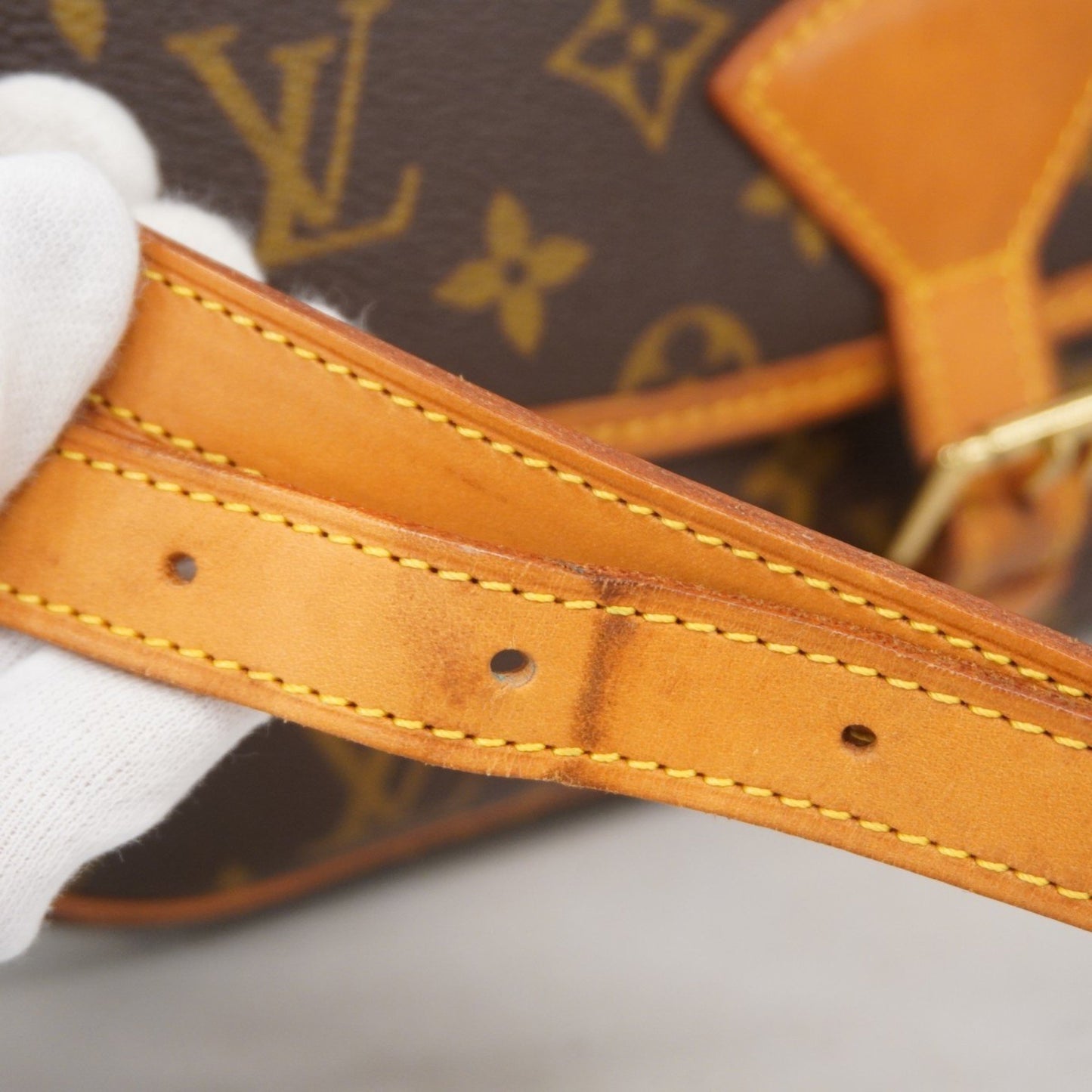 Louis Vuitton Sologne, Brown, Canvas, shoulder