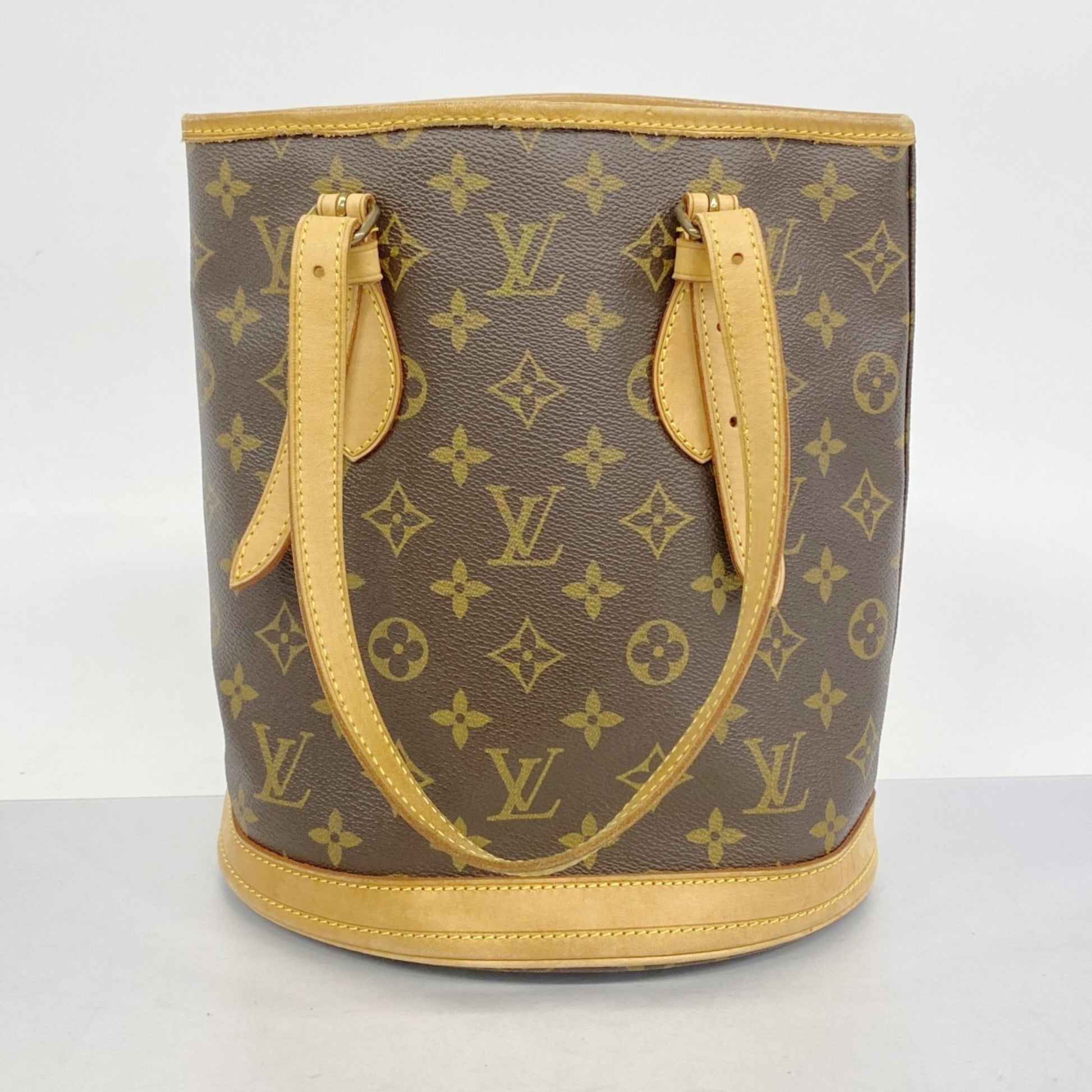 Louis Vuitton Bucket PM, Brown, Canvas, tote