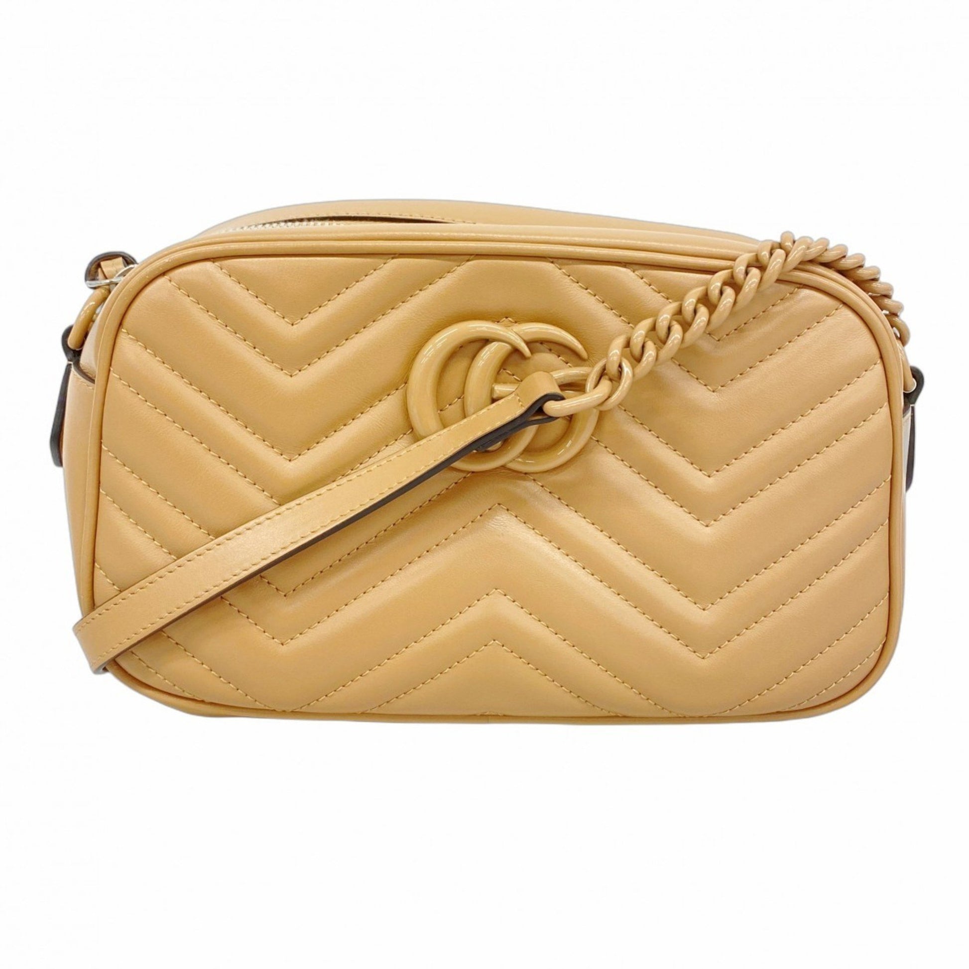 Gucci GG Marmont, Beige, Leather, shoulder