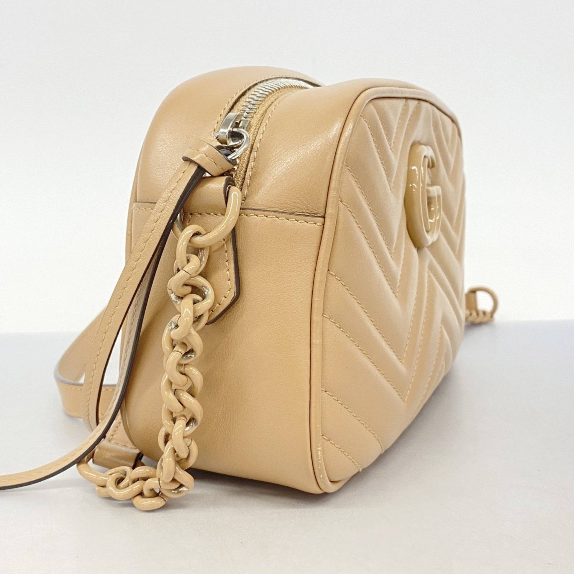 Gucci GG Marmont, Beige, Leather, shoulder