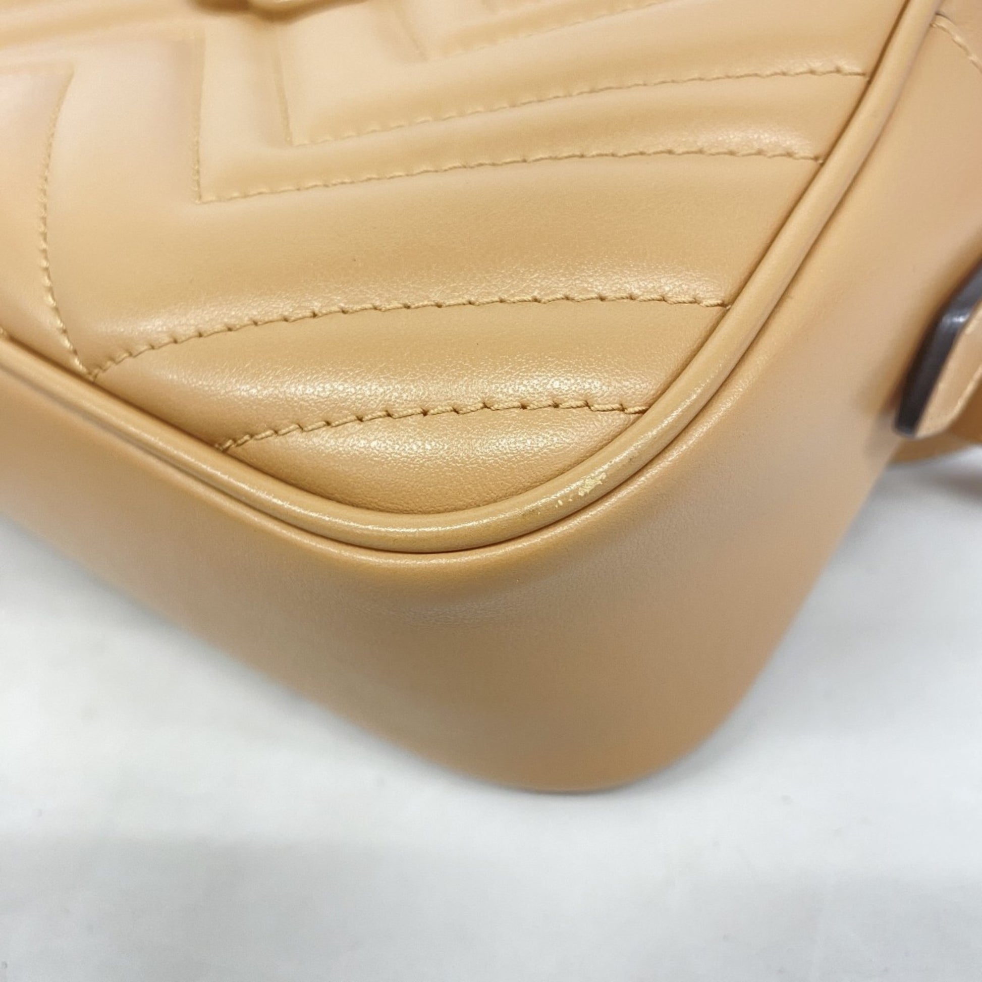 Gucci GG Marmont, Beige, Leather, shoulder