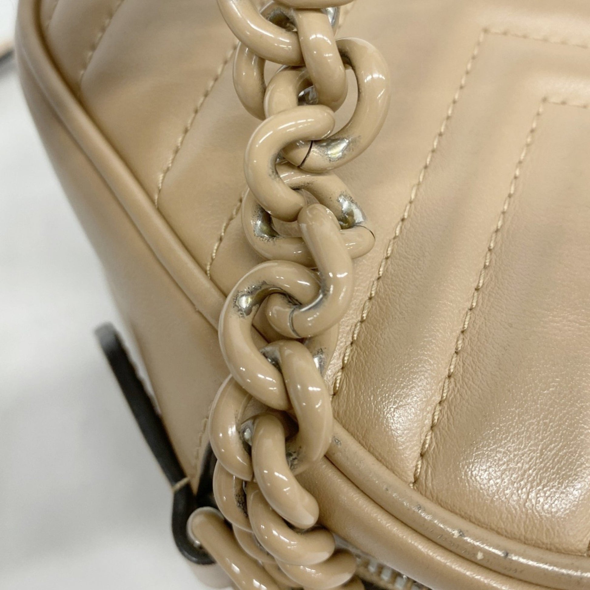 Gucci GG Marmont, Beige, Leather, shoulder