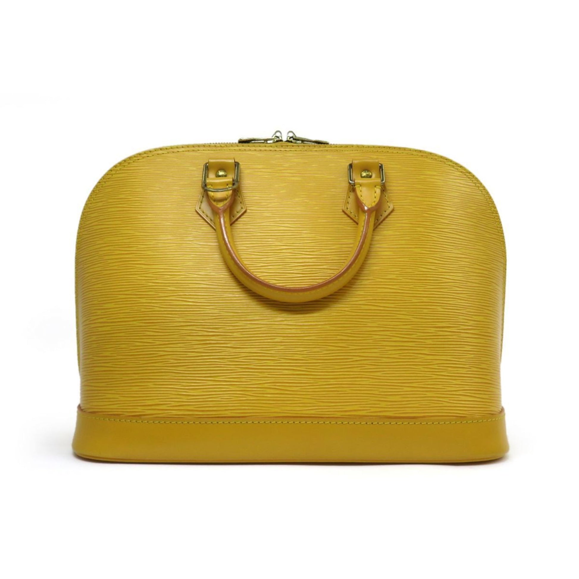 Louis Vuitton Alma, Yellow, Leather, handbag