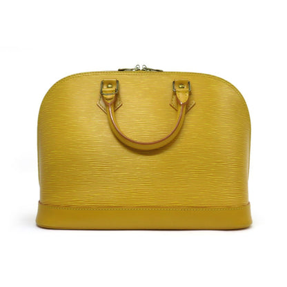 Louis Vuitton Alma, Yellow, Leather, handbag