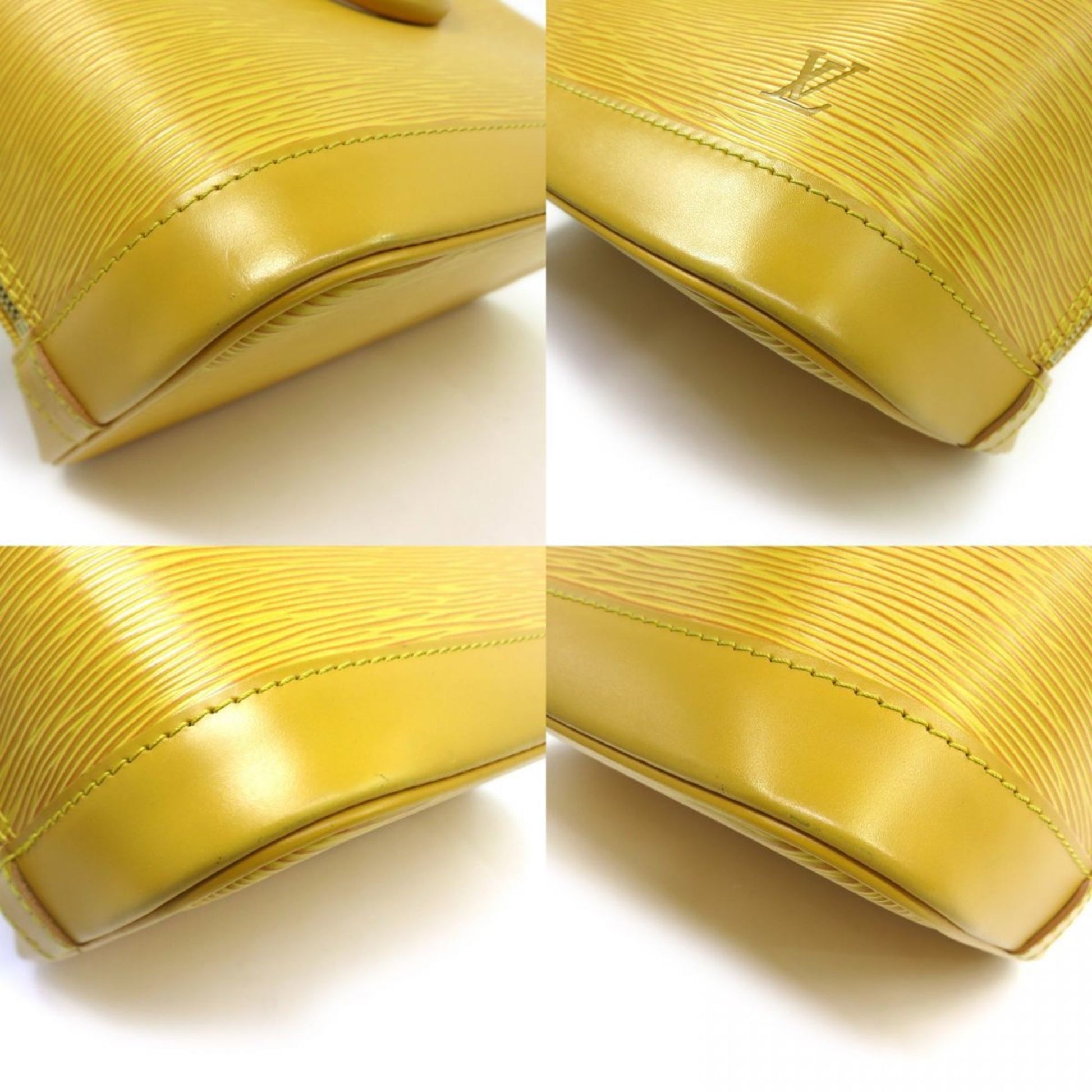 Louis Vuitton Alma, Yellow, Leather, handbag