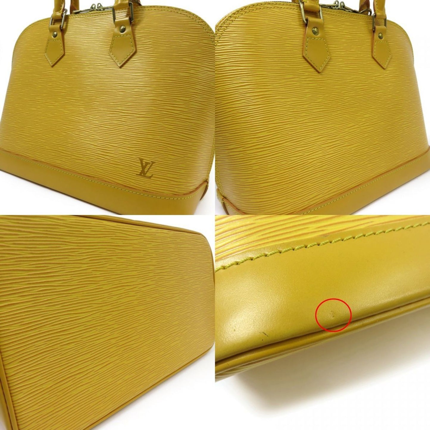 Louis Vuitton Alma, Yellow, Leather, handbag