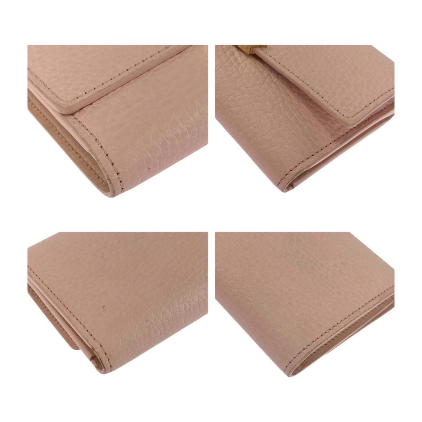 Louis Vuitton Capucines, Pink, Leather, wallet