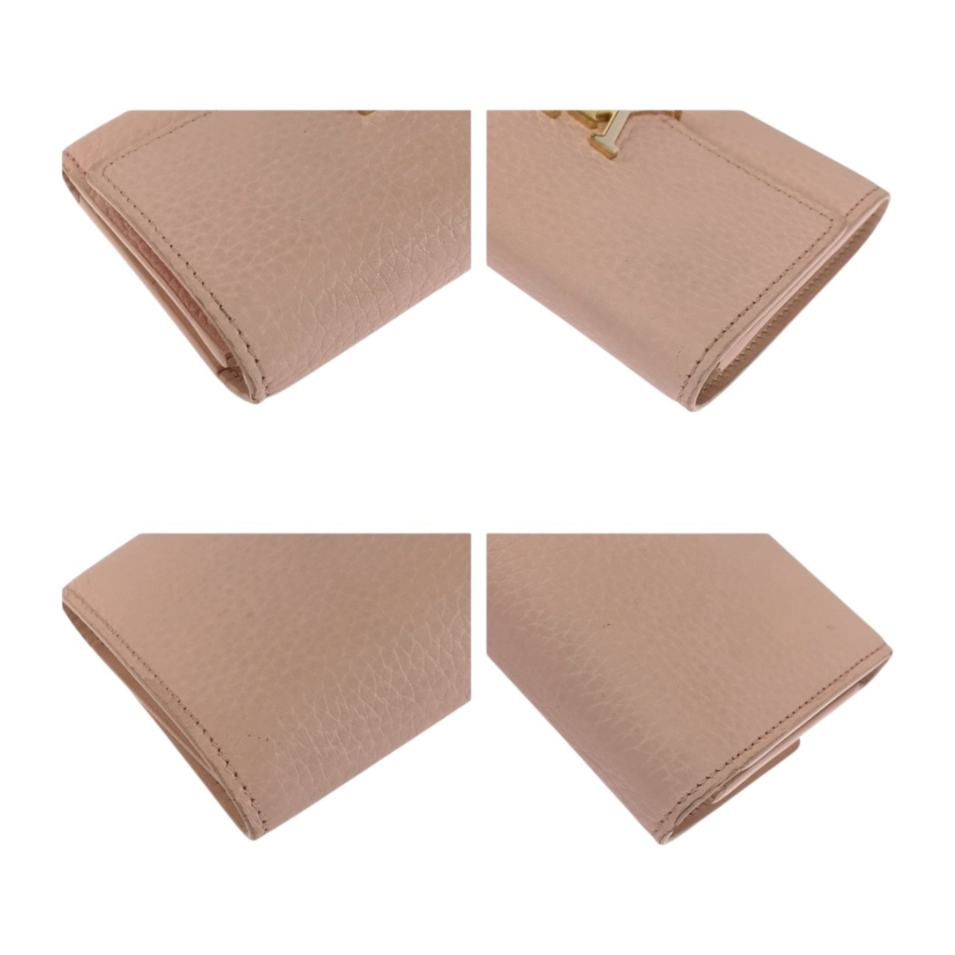 Louis Vuitton Capucines, Pink, Leather, wallet