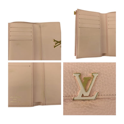 Louis Vuitton Capucines, Pink, Leather, wallet