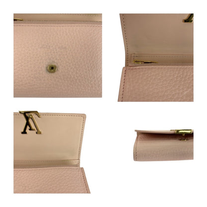 Louis Vuitton Capucines, Pink, Leather, wallet