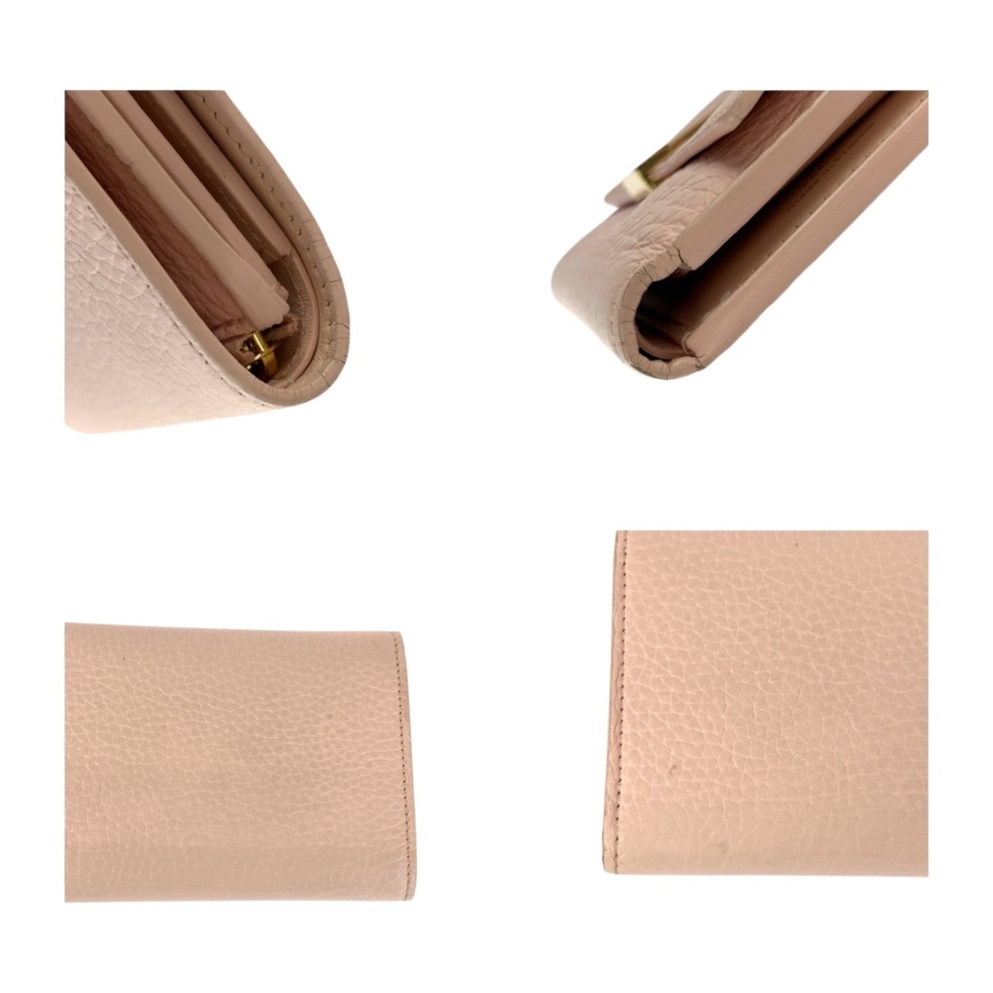 Louis Vuitton Capucines, Pink, Leather, wallet