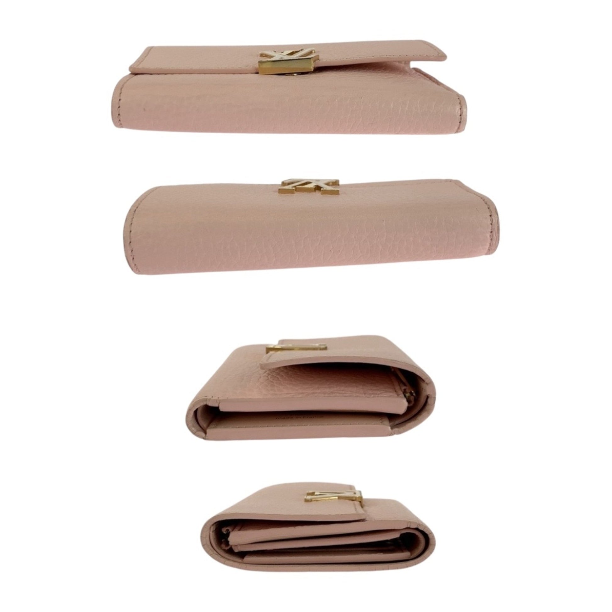 Louis Vuitton Capucines, Pink, Leather, wallet