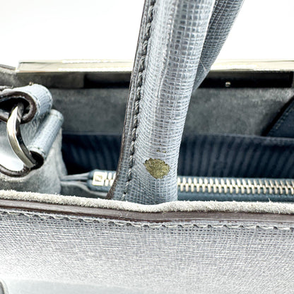 Fendi 2Jours Leather, Blue, Leather, Handbag