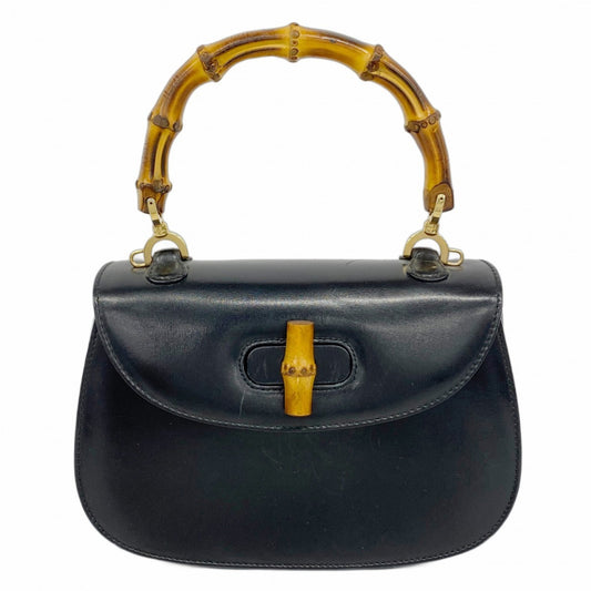 Gucci Bamboo, Black, Leather, handbag