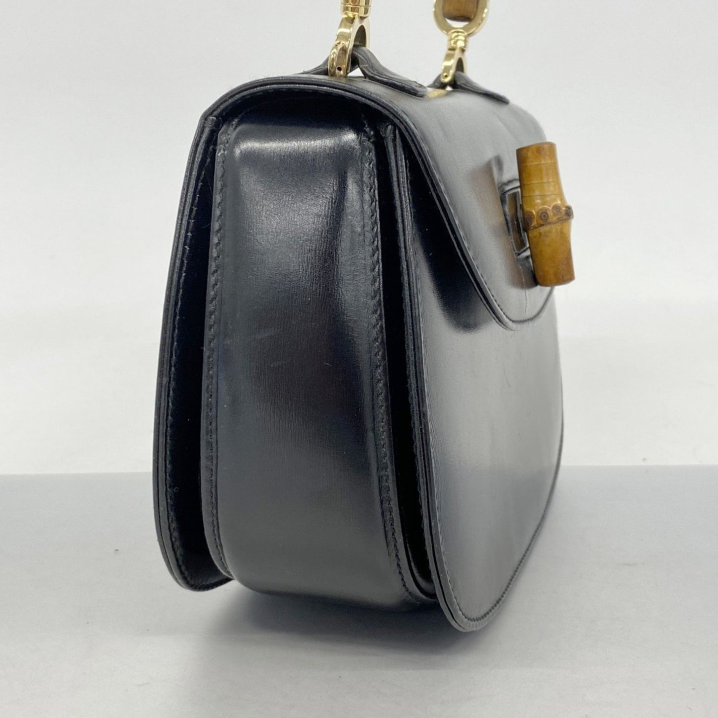 Gucci Bamboo, Black, Leather, handbag