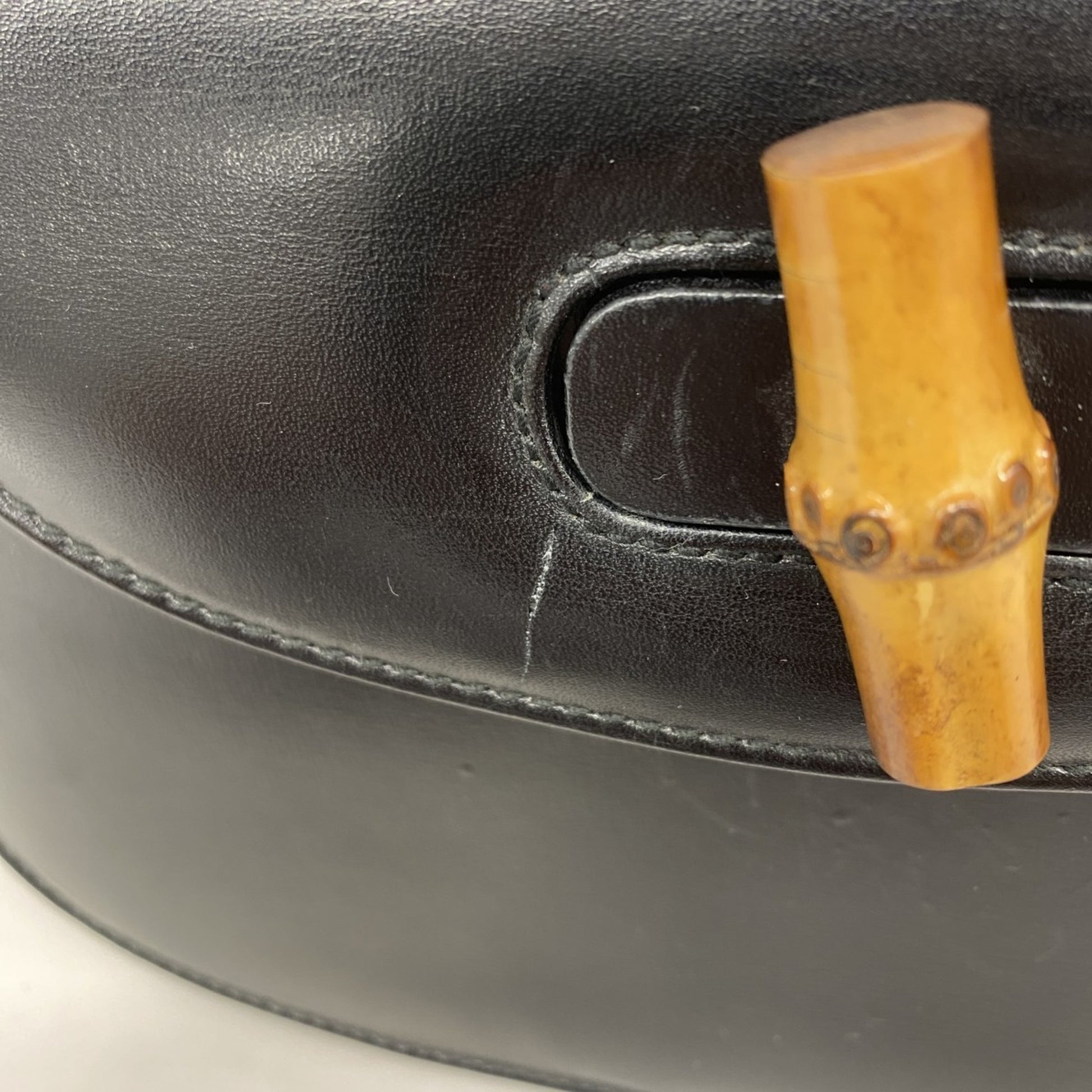 Gucci Bamboo, Black, Leather, handbag
