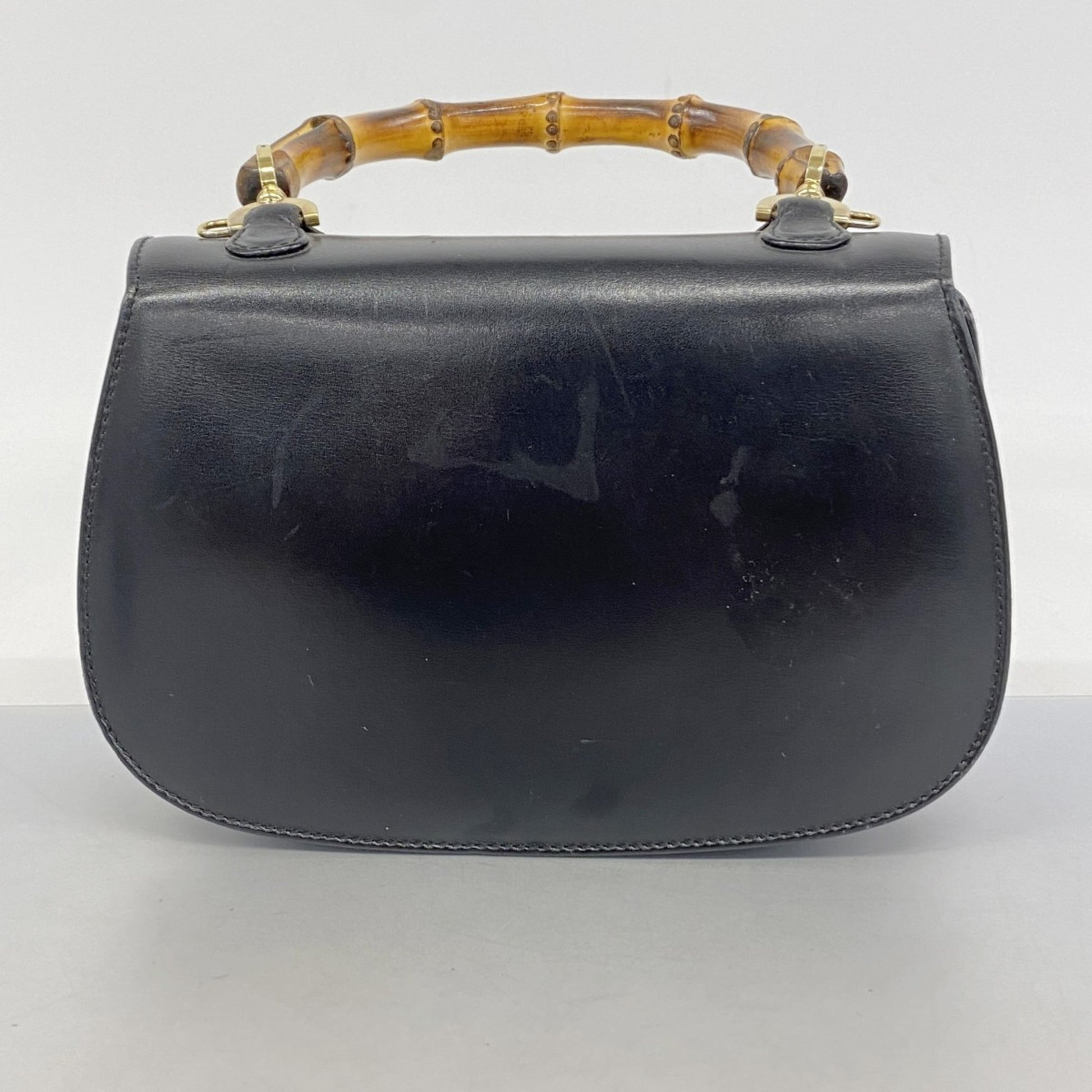 Gucci Bamboo, Black, Leather, handbag