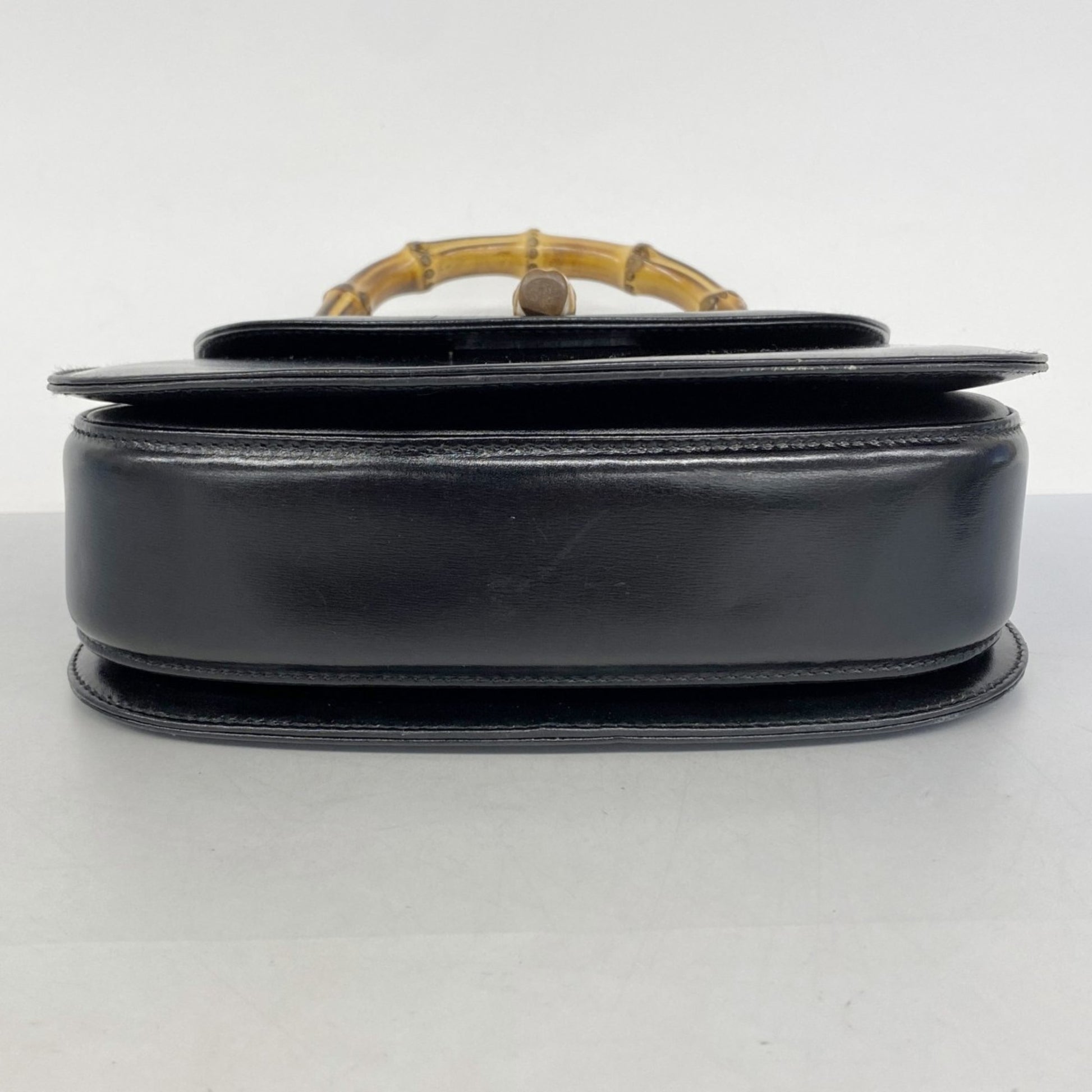Gucci Bamboo, Black, Leather, handbag