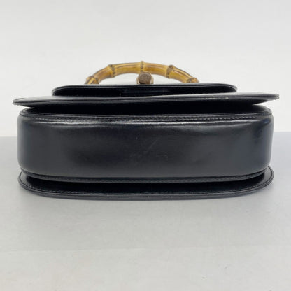 Gucci Bamboo, Black, Leather, handbag