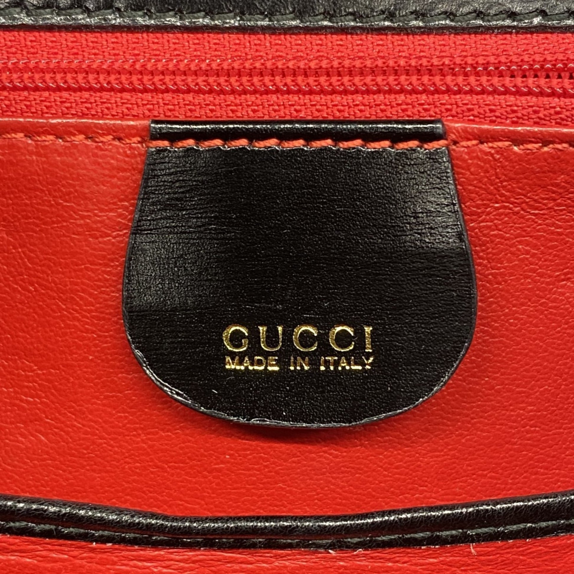 Gucci Bamboo, Black, Leather, handbag