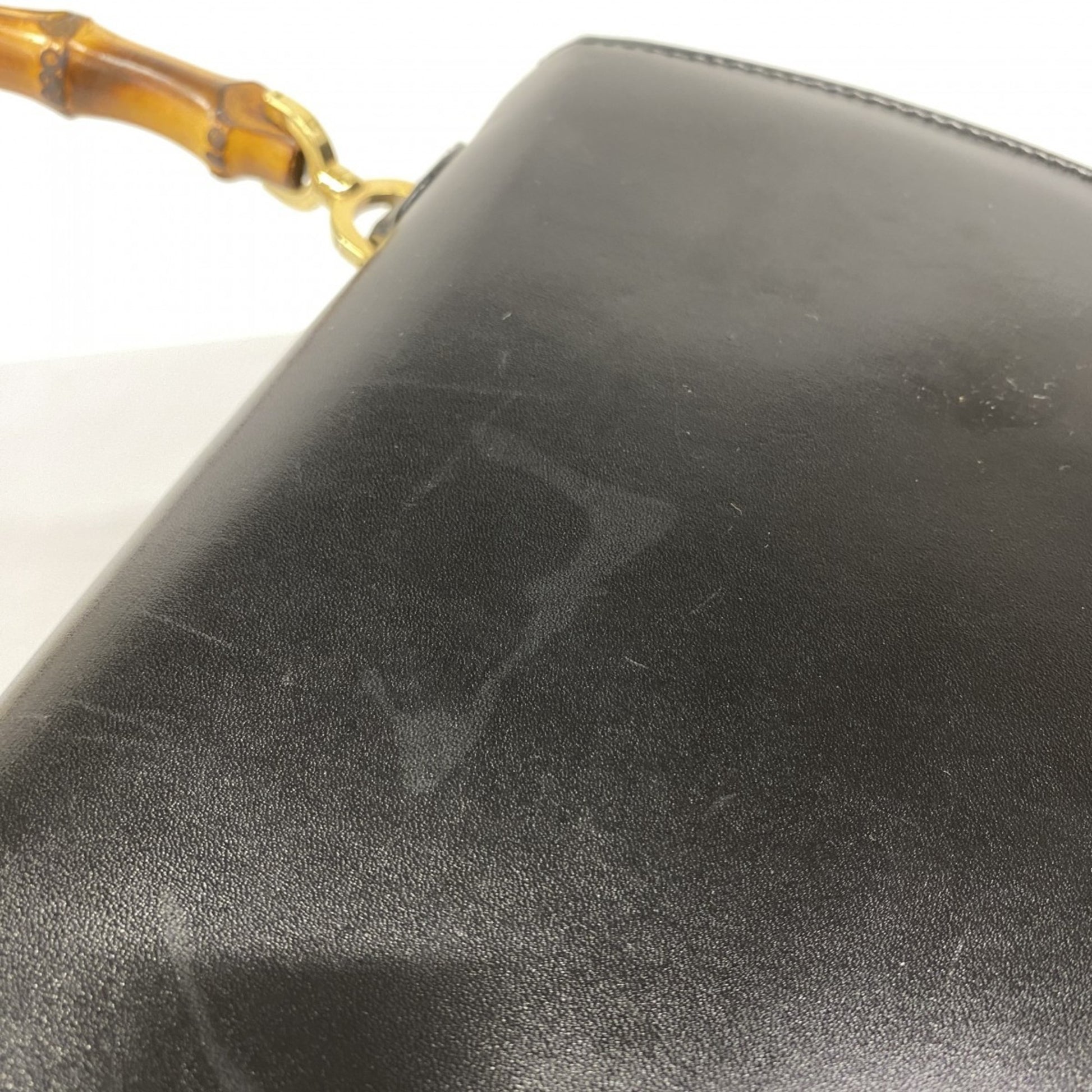 Gucci Bamboo, Black, Leather, handbag