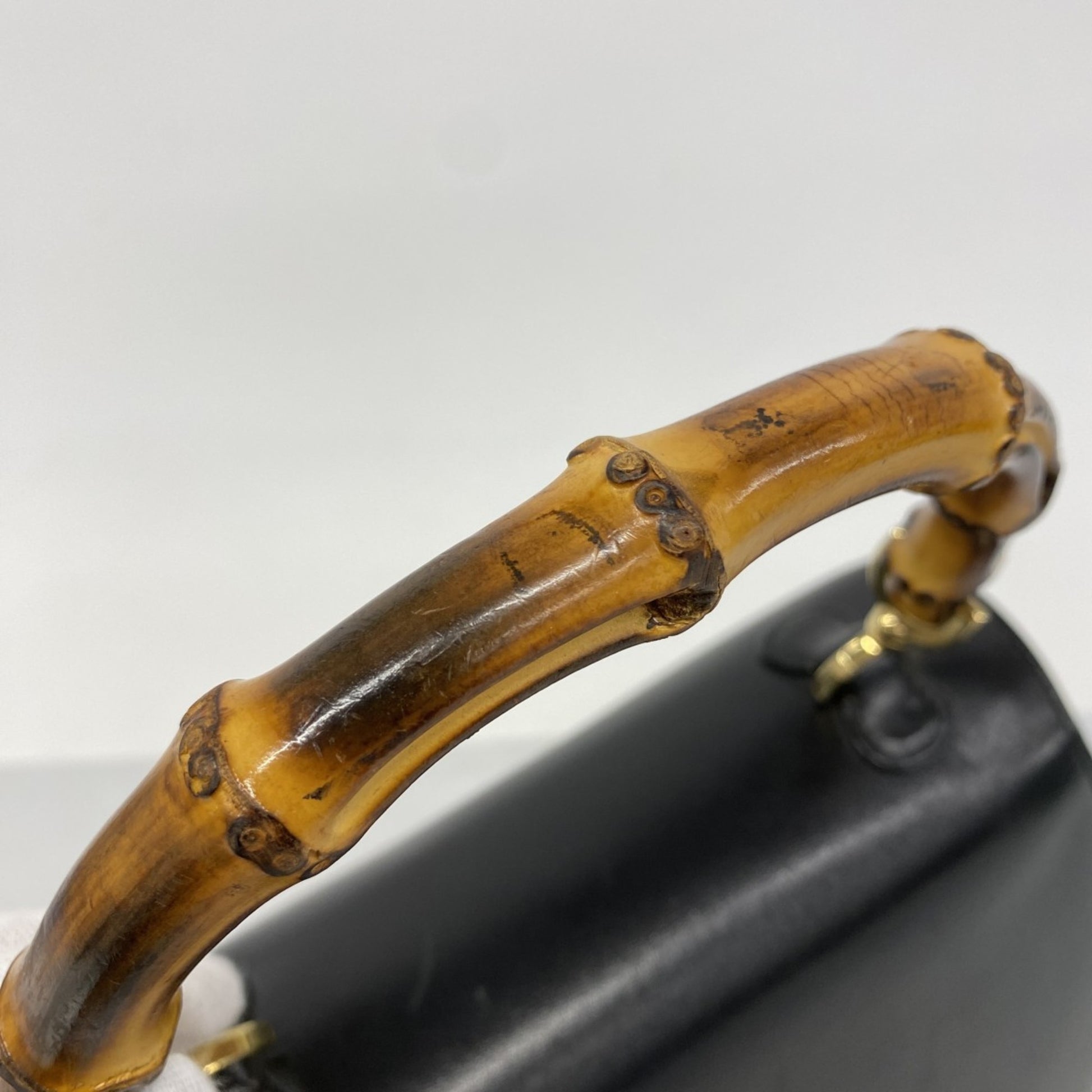 Gucci Bamboo, Black, Leather, handbag