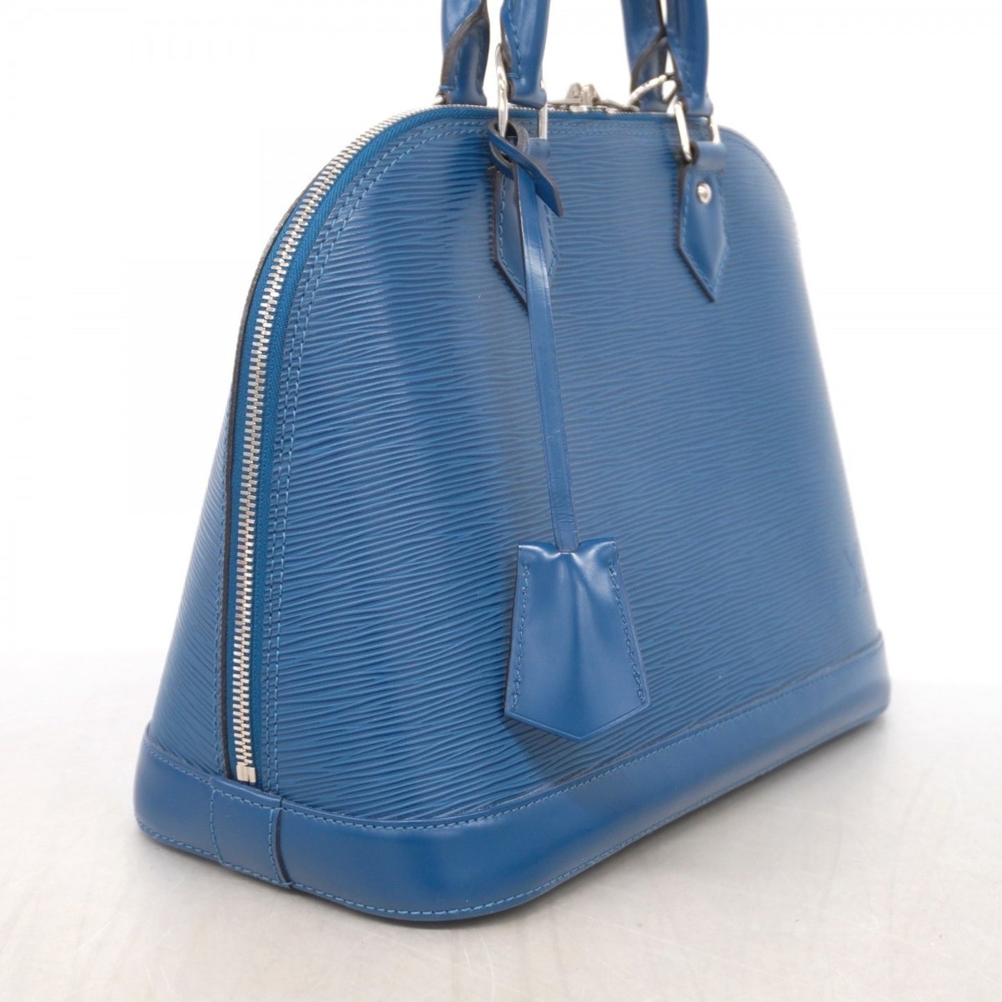 Louis Vuitton Alma, Blue, Leather, handbag
