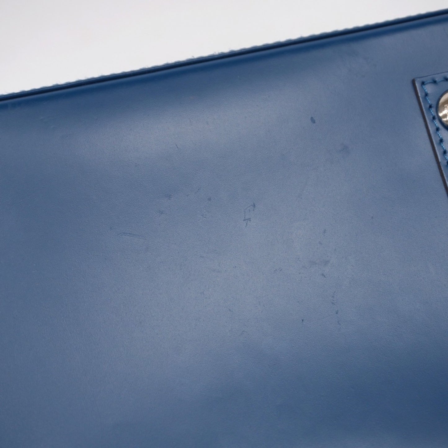 Louis Vuitton Alma, Blue, Leather, handbag