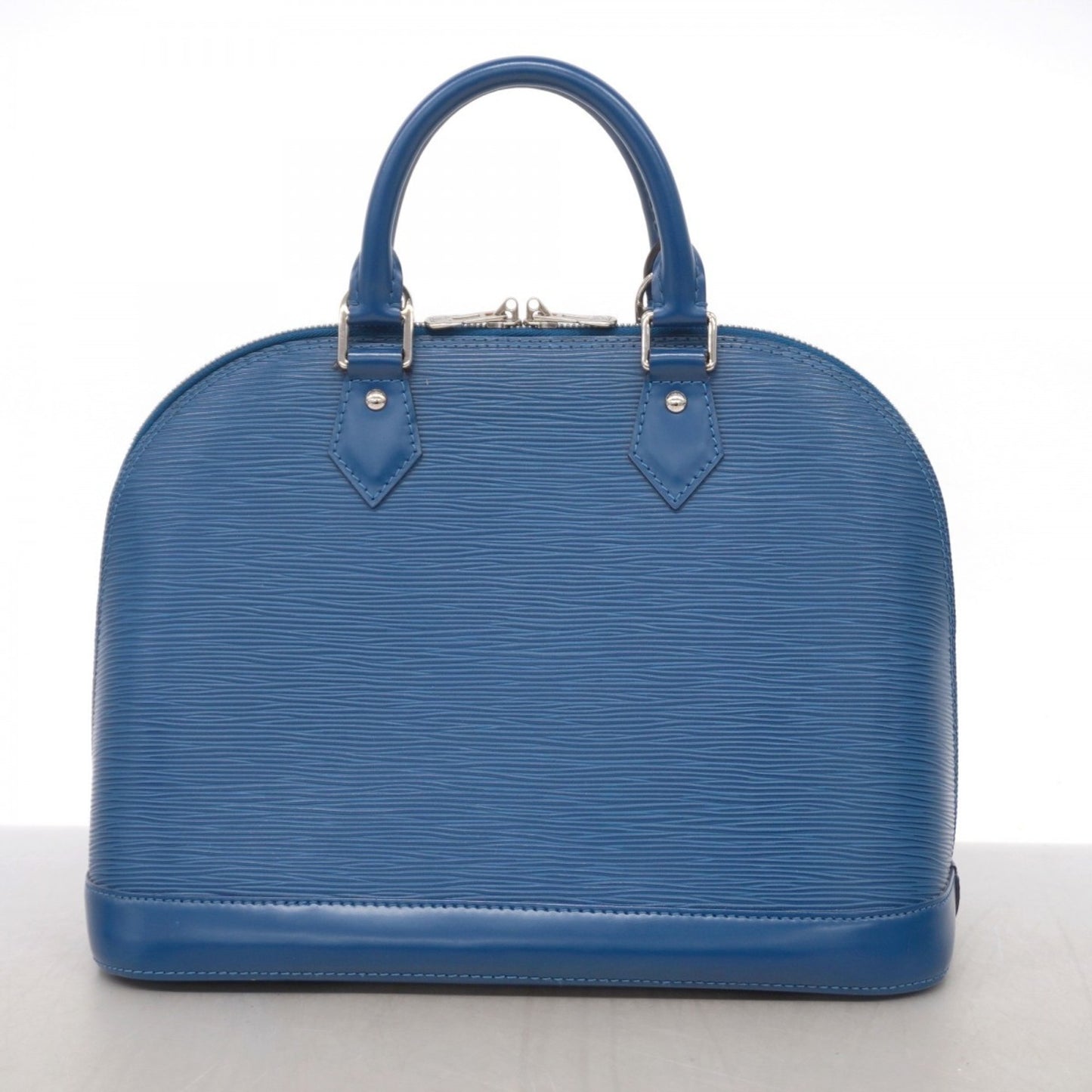 Louis Vuitton Alma, Blue, Leather, handbag