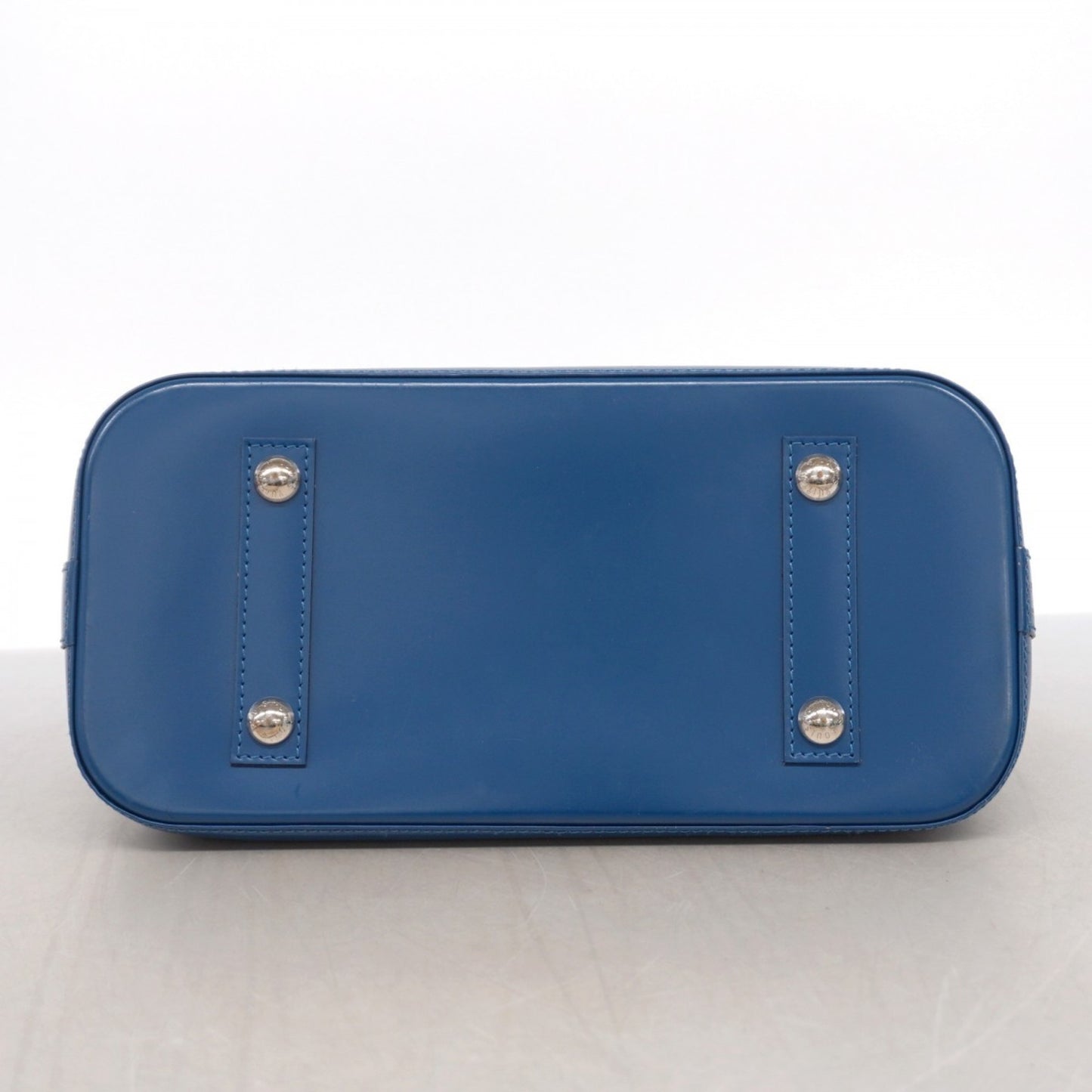 Louis Vuitton Alma, Blue, Leather, handbag