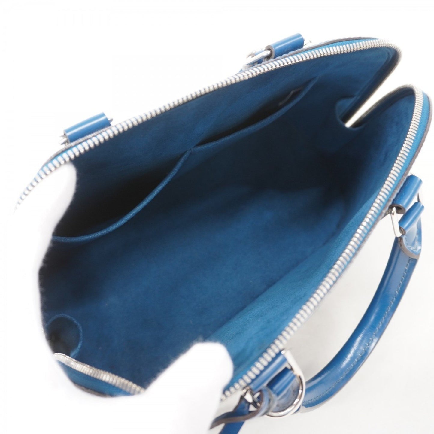 Louis Vuitton Alma, Blue, Leather, handbag