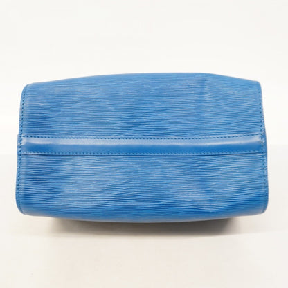 Louis Vuitton Speedy 25, Blue, Leather, handbag