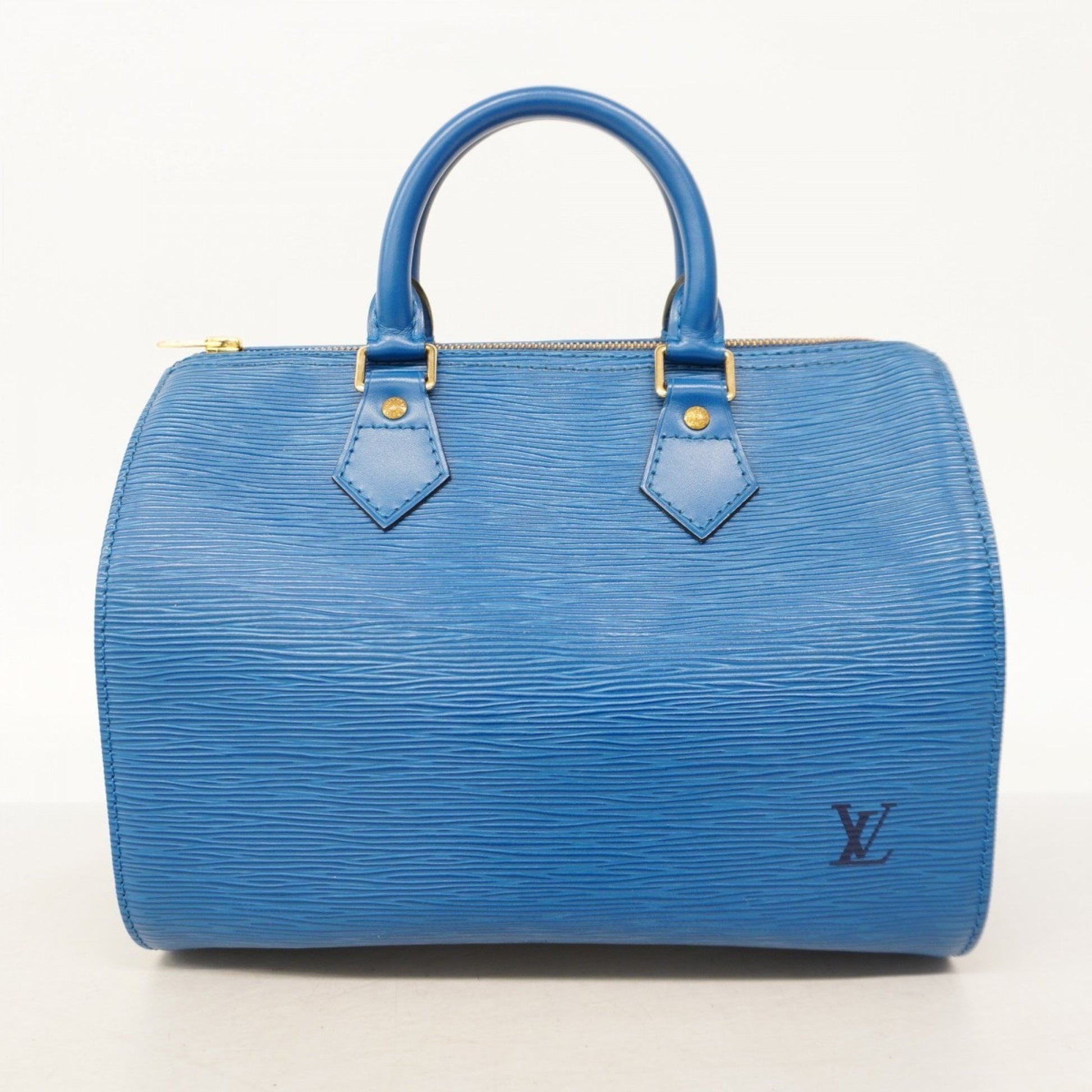 Louis Vuitton Speedy 25, Blue, Leather, handbag