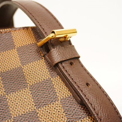 Louis Vuitton Belem MM, Brown, Canvas, shoulder